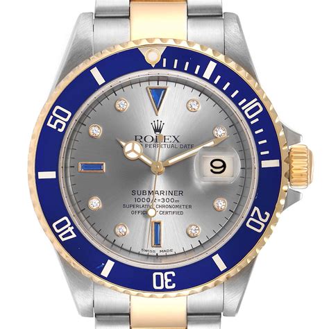 rolex mens colored sapphire date just|rolex submariner sapphire and diamond.